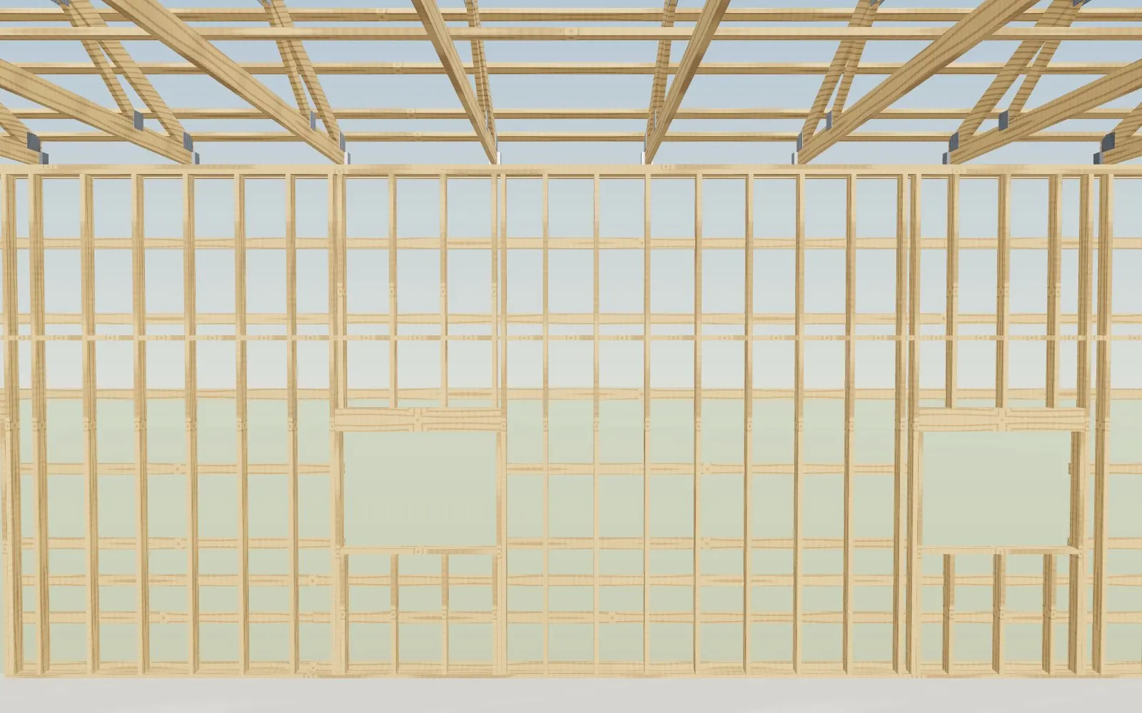 Stud walls (hybrid) in the 3D builder's Frame layer